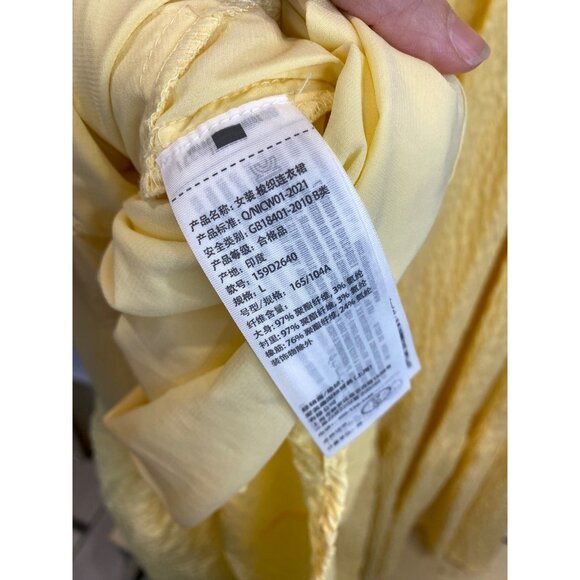 Abercrombie & Fitch Emerson Off the Shoulder Puff Sleeve Midi Dress Large Yellow - Picture 8 of 9